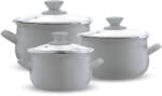 Emalia Olkusz zománcozott fazék készlet 6 részes 14/16/18 cm szürke (5904134611352)