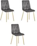  Krzesło LIBRA - ciemny szary aksamit / nogi kolor złoty x 3