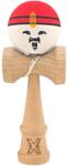 Kendama X Jucarie de indemanare din lemn, Kendama X, Super Sticky, 18 cm, Rosu, Alb, Galben
