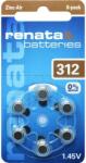 Renata ZA312 hallókészülék elem, cink-levegő, 1, 4V, 165 mAh, 6 db, Renata ZA312, PR41 (ZA312. DP6 0HG) (ZA312.DP6 0HG)