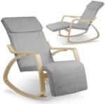 Sofotel Hintaszék, Sofotel Suzi, világosszürke, állítható lábtartó, fejtámasz, levehető huzat, fa és fém váz, 150 kg teherbírás (TE280000)