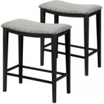  Kitti kárpitozott bárszék, 2 db, szürke, 32 x 52 cm, párnázott ülőfelülettel, stabil fém vázzal és 100 kg teherbírással (HOP1001750)