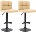  Bárszék szett, szövet borítású, 2 darab, bézs, állítható magasság 60-80 cm, párnázott ülőfelület, fém váz, 100 kg teherbírás (HOP1001536-6)