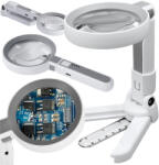  2 Az 1-ben Kézi és Álló Nagyító LED Világítással