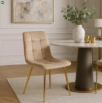 Mebel Elite Krémszínű Bársony Étkezőszék YORK