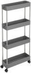 SongmicsHome SLIM görgős polc, 4 szintes, 12, 5x40x86cm, szürke SongmicsHome