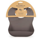 Petite & Mars Take & Match Szilikon Előke Bitter Cocoa - Állítható, BPA-mentes és Könnyen Tisztítható Előke 6 Hónapos Kortól