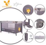 Moni Africa 1 szintes utazóágy - Szürke állatmintás