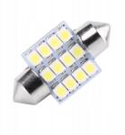 12SMD 31mm Led Izzó 12V Erős Fehér Fény 2DB