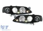 KITT Lightning Angel Eyes Headlights suitable for Opel Vectra B (1999-2002) Black (SWO08AB)