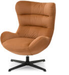 Vox bútor SEKURA forgófotel, mustársárga velúr, fekete lábcsillag