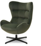 Vox bútor SEKURA forgófotel, zöld velúr, fekete lábcsillag