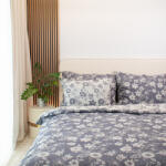 Takoy Paplanhuzat 220x200 cm szőtt muszlin luxury szürkés-kék virágok