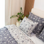 Takoy Párnahuzat 50x70 cm szőtt muszlin luxury mini szürkés-kék virágok