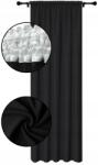 NOW-ART Függöny 145x160 készre varrt sima matt nappaliba beltéri függöny fekete (5903682212783 Czarna)