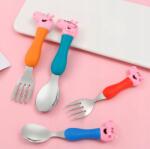  Peppa Malac Evőeszköz Szett 4 Db-os Villa Kanál Gyerekeknek Rajzfilm (peppa sztućce)