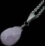  Kunzit csepp medál orvosi acél nyakláncon