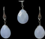  Kalcedon fülbevaló medál ékszerszett