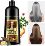 NOVA KISS Sampon Colorant Maro Inchis, Acoperire Fire Albe si Regenerare 3 in 1, 5 Dark Coffee, 500 ml