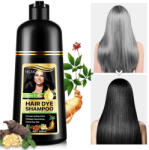 NOVA KISS Sampon Colorant Negru, Acoperire Fire Albe, Regenerare 3 in 1 cu Ghimbir, 500 ml