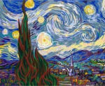 Figured Art Set pictura pe numele, cu sasiu, Noapte instelata - van Gogh, 40x50 cm (PN590-Y)