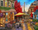 Figured Art Set pictura pe numere, cu sasiu, Terasa in Paris, 40x50 cm (FA10052-Y)