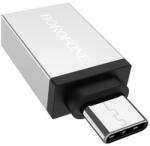 BOROFONE ADAPTOR Borofone BV3 , USB 3.0 (M) to USB Type-C (T), corp metalic, argintiu 6957531090328 (timbru verde 0.18 lei) (6957531090328)
