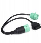  9 Pin OBD2 Truck Ycable Adapter Interfész, ABS, fekete-zöld, 46cm (QC11006)