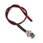 100 4DB 12V 8MM-ES Lámpa Jelzőfény Zöld