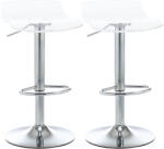Homcom 2 db-os bárszék szett állítható magassággal, forgó üléssel és lábtartóval, 39x39x67-87 cm, átlátszó