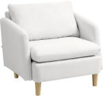 Homcom Modern Szövet Nappali Fotel Széles és Vastag Üléssel, Krémszínű