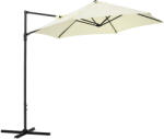 Outsunny kerti napernyő 360°-os forgathatósággal, kereszttartóval és szellőzőnyílással, Ø256x245 cm, bézs