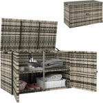 Outsunny 350 literes kültéri tárolóláda 2 szinttel, gázliftekkel és acélvázzal, 118x57x69 cm, szürke