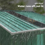 Outsunny Szerszámosfészer Ferdetetővel és Dupla Tolóajtókkal, 277x195x192 cm, Sötétzöld