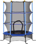 HomCom Gyerek Trambulin Védőhálóval, Rugalmas Felülettel és Párnázott Csőkkel, Ø163x190 cm, Kék