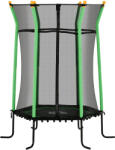 HomCom trambulin 3-10 éves gyermekeknek cipzáras bejárattal és párnázott rúddal, Ø163, 5x190 cm, zöld