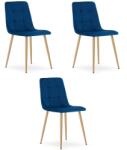  Krzesło KARA - granat aksamit / nogi kolor drewna x 3