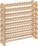 Homcom lucfenyő polc, 96 palack tárolására alkalmas szekrény 8 polccal, maximális teherbírás 100 kg, 114x28x113, 5 cm, natúr fa