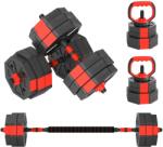  SPORTNOW 4 az 1-ben 30 kg-os edzőtermi súlyzókészlet, átalakítható kettlebell-lé, 2 súlyzóval, rúddal és fekvőtámasz-állvánnyal, piros