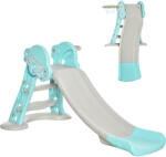 Homcom Gyerekcsúszda, Összecsukható, 3 lépcsőfokkal és kosárpalánkkal, 140x87x75 cm, Kék