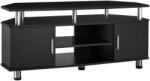 HomCom TV szekrény 2 zárt rekesszel, polccal, tetejjel, csúszásgátló csíkokkal, fekete