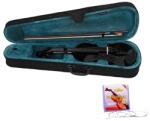 DEPOX Set vioară clasică din lemn pentru copii 1/8 si set corzi, DEPOX®, 43 cm, finisaj lucios negru (084)