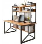 Rebiko Számítógépes íróasztal sötét bükk laptophoz loft játékhoz modern 120 cm
