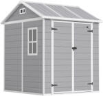 Outsunny Kerti Szerszámtároló Padlóval, Két Ajtóval és Zárral, 181x181x220 cm, Szürke