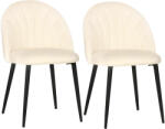 HomCom készlet 2 kárpitozott székből, Soggiorno e Sala da Pranzo Stile Nordico Beige