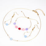  Arany tónusú Emporia Ötvözetű Szett Turmalinnal ( Nyaklánc+Fülbevaló+Karkötő ), LGP0018