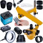  Mikroskop Trinokularowy na Wysięgniku 7-45× z Kamerą USB-C Sony 4K + Soczewka Barlow 0.5× + Oświetlacz LED 56x | Zestaw Inspekcyjny do Elektroniki i Precyzyjnych Prac Technicznych