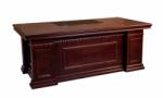  Birou Directorial A-2412, 200x100cm, cu extensie laterala si rollbox, culoare Nuc negru, lemn+mdf