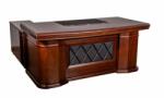  Birou Directorial A-2418, 180x95cm, cu extensie laterala si rollbox, culoare Nuc negru, lemn+mdf