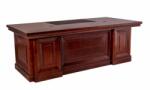  Birou Directorial A-2401, 220x110cm, cu extensie laterala si rollbox, culoare Nuc negru, lemn+mdf